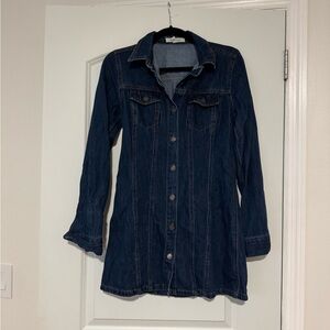 Denim Button-Up Mini Dress